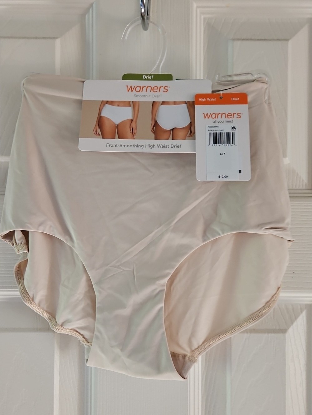 Warner's Smooth All Over High-Waist Brief, Sz Lg/7, NWT, MSRP $12